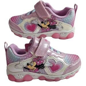 Minnie shoes for girls sneakers with LED light without laces Pink Size 8 (16cms)